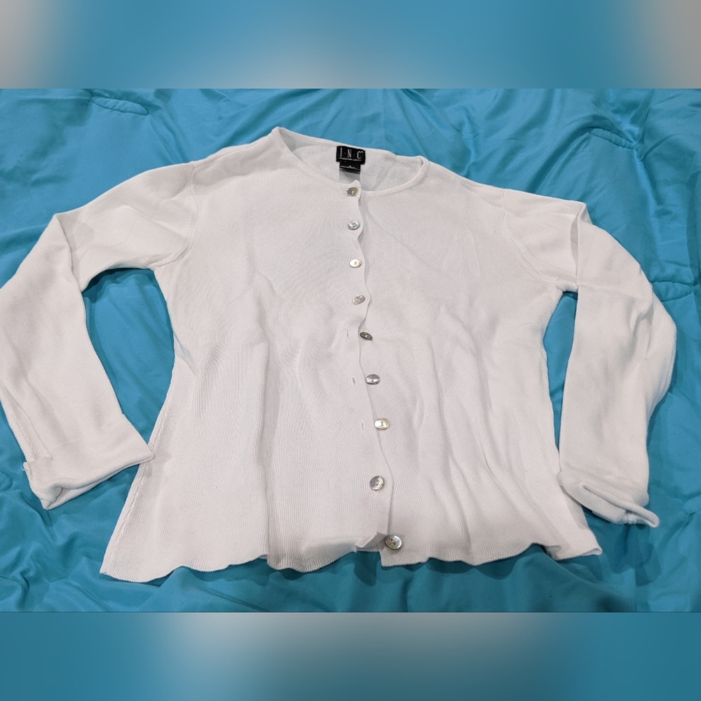 White cardigan